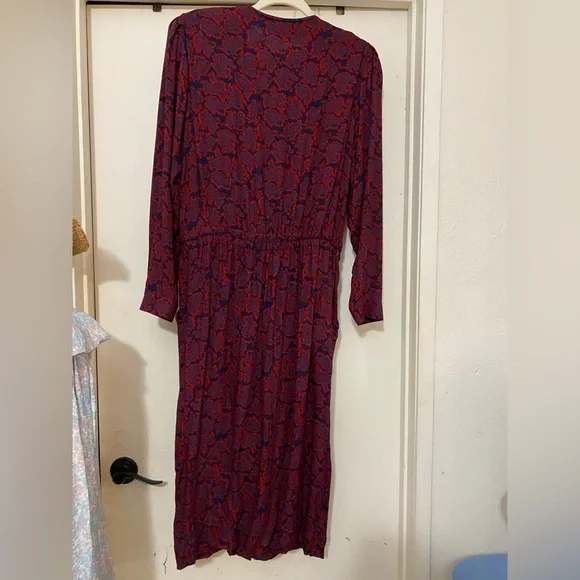 Talbots Red and Black Sheath Dress Long Sleeve - Picture 4 of 4